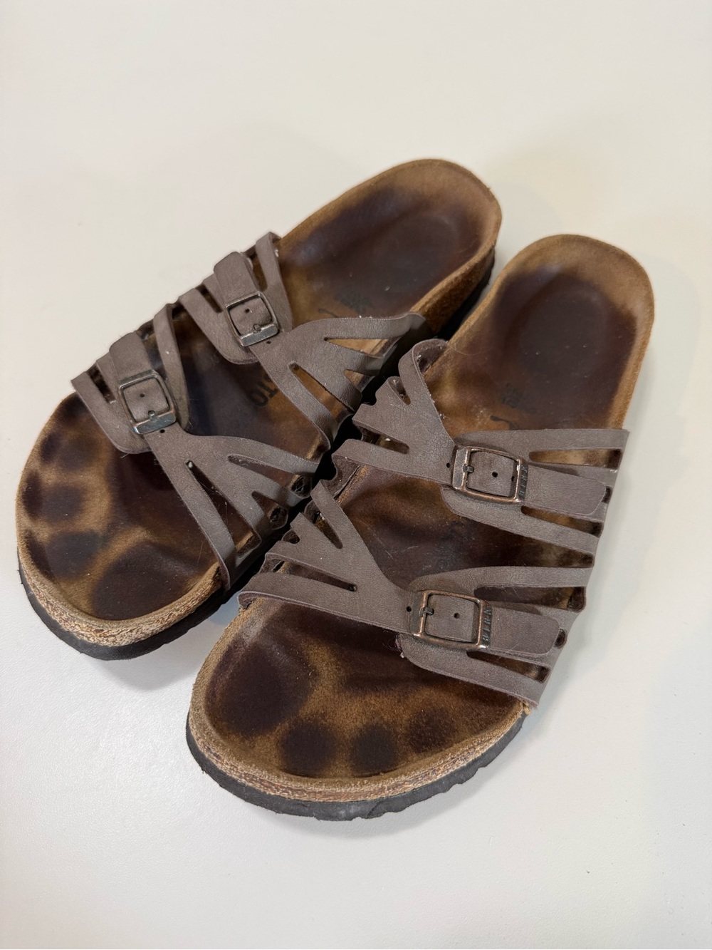 Birkenstock Granada Brown Suede Double Buckle Sandals Sz 11 / 42